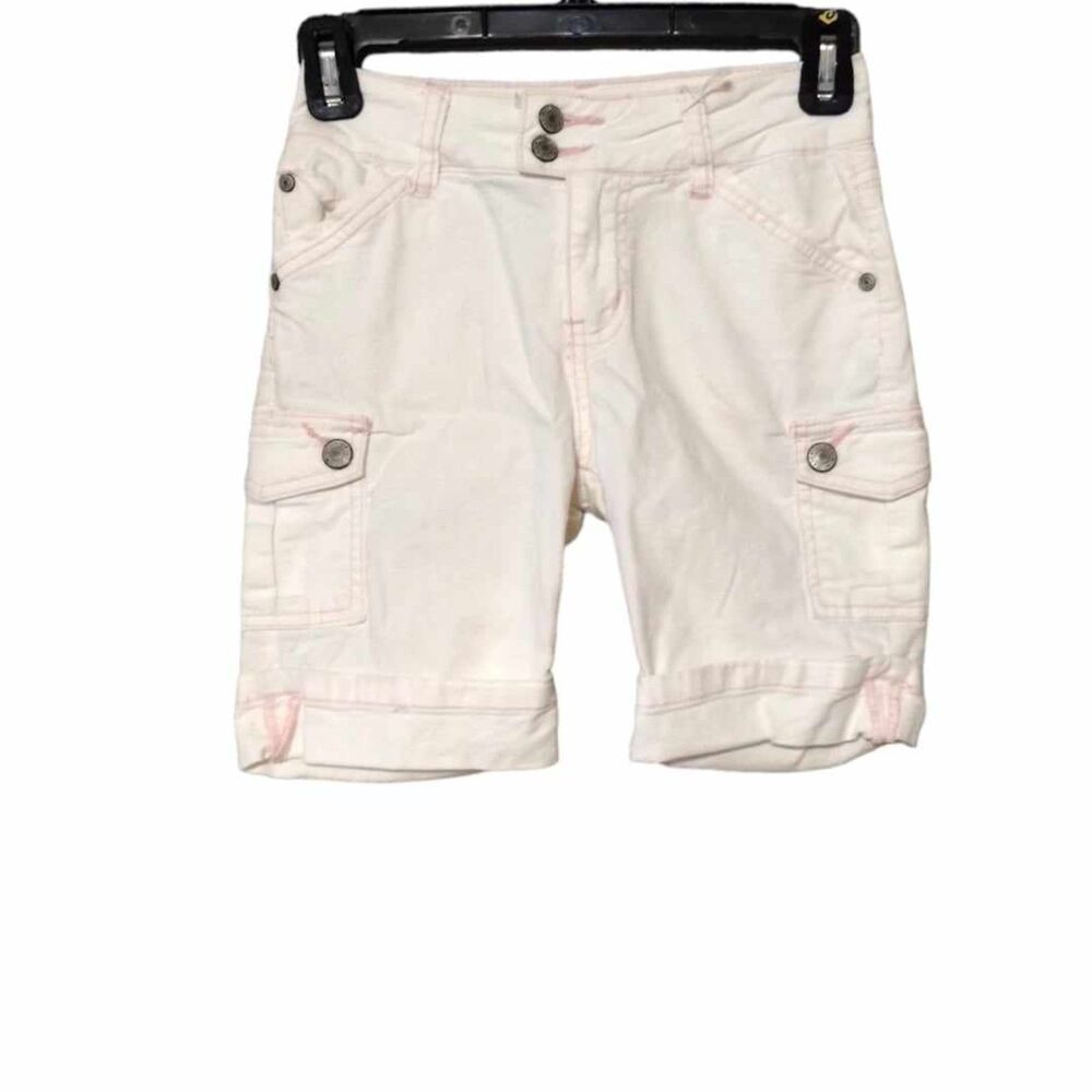 YMI White and Pink Little Girl Shorts Size 7!